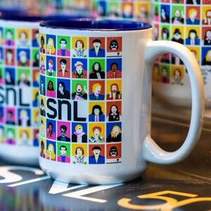 Colorful SNL Character Mug In Celebrstion Of SNL 50
